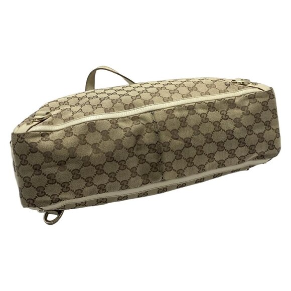 GUCCI GG Pattern, Abbey Beige Dark Brown Cream Jacquard Leather 344-041925 - Picture 4 of 9